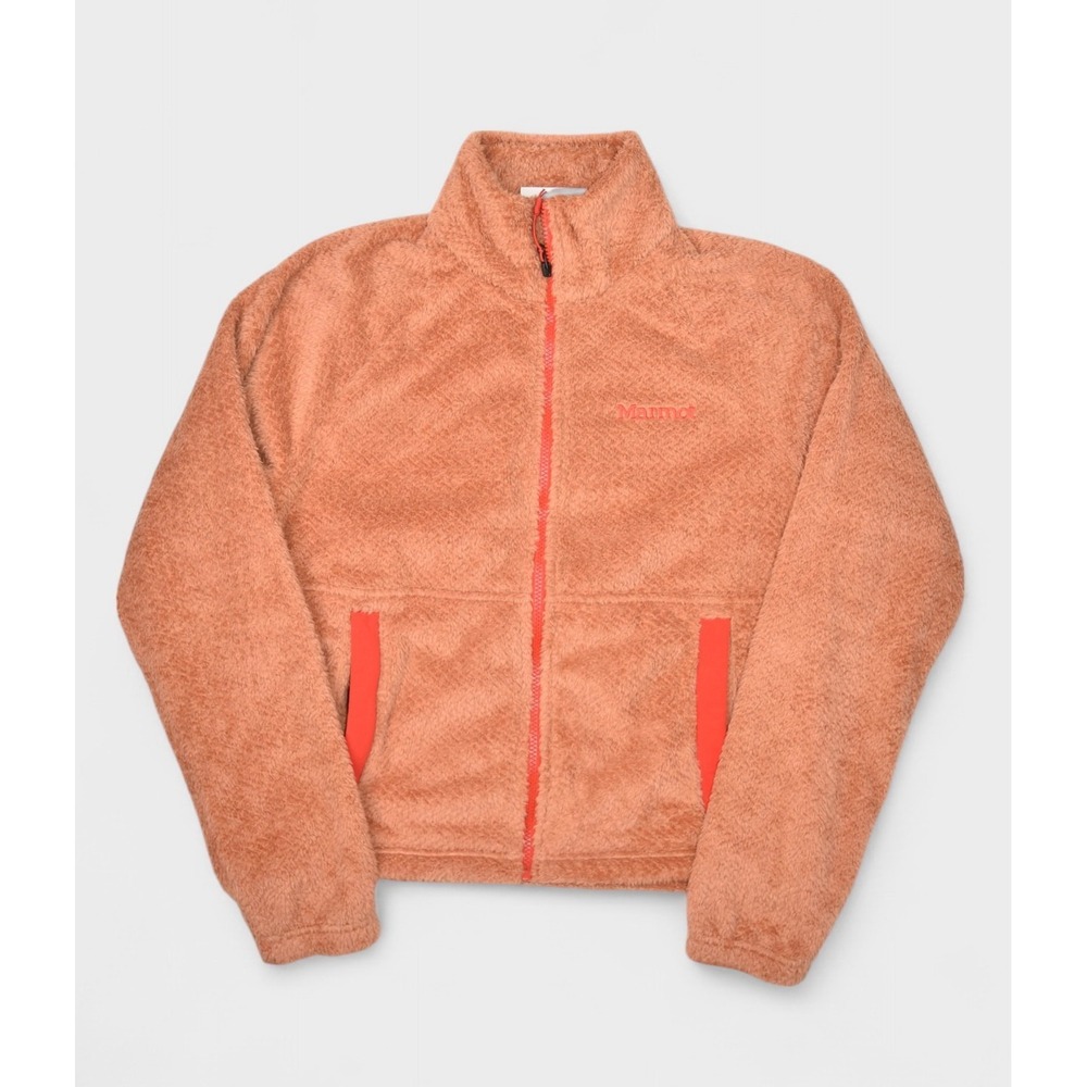 Marmot Jacket Womens Small Mountain Works Fleece Full Zip Soft Outdoor Orange